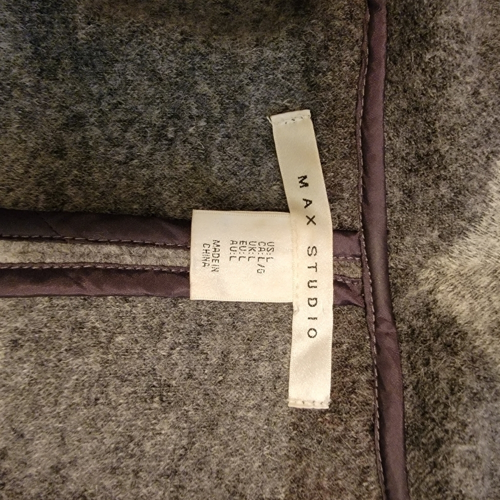 Max Studio Shades of gray Open Wool Blend Vest Size L - Picture 4 of 5